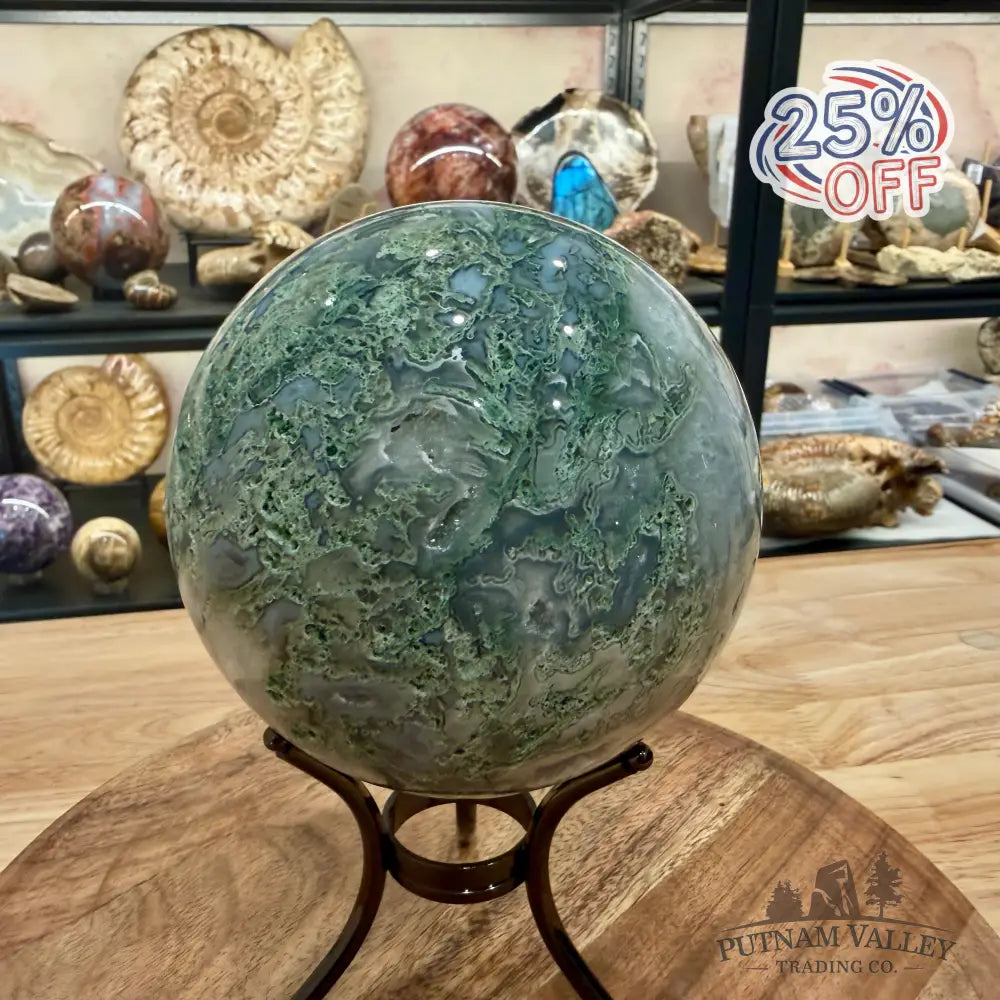 Green Moss Agate Sphere 4.89’’ - Sphere