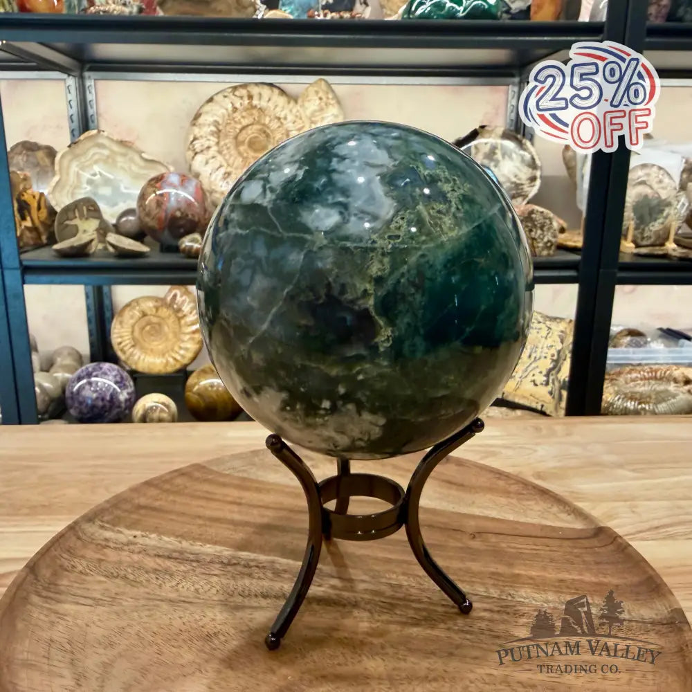 Green Moss Agate Sphere 4.9’’ - Sphere