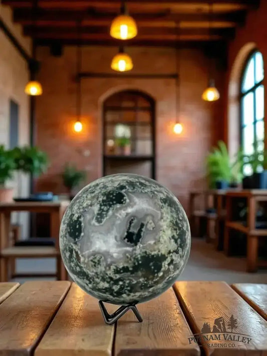 Green Moss Agate Sphere 5.1" - Putnam Valley Trading Co.