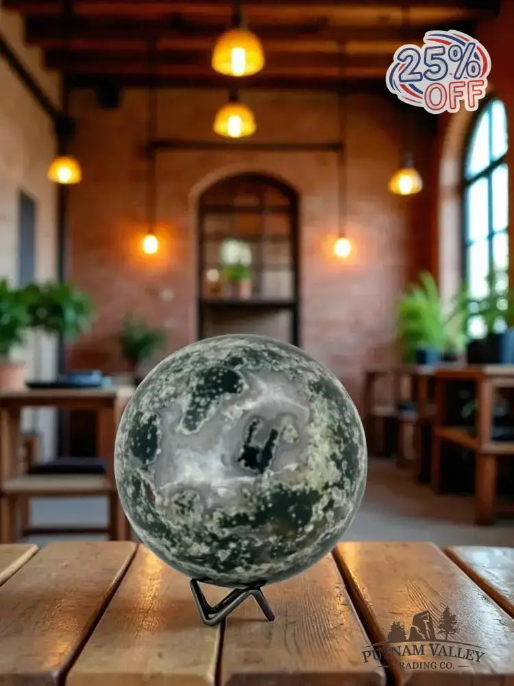 Green Moss Agate Sphere 5.1" - Putnam Valley Trading Co.