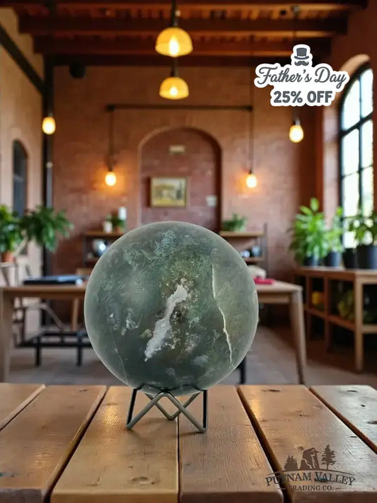Green Moss Agate Sphere 5.5" - Putnam Valley Trading Co.