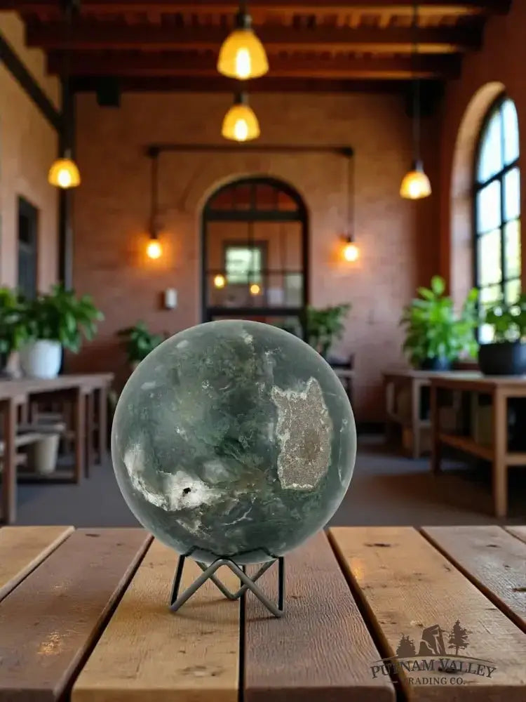Green Moss Agate Sphere 5.5" - Putnam Valley Trading Co.