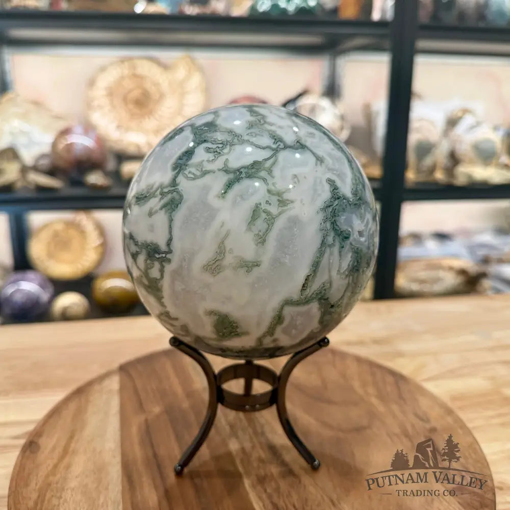 Green Moss Agate Sphere 5.35’’ - Sphere
