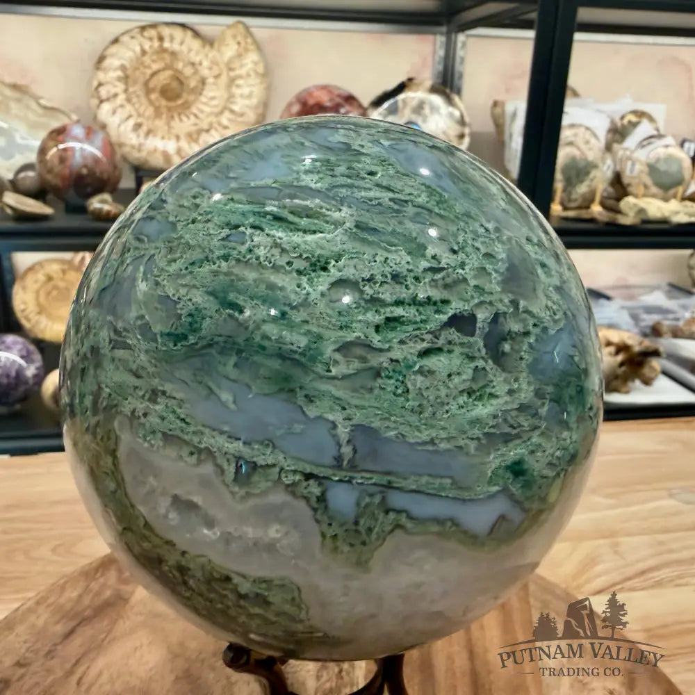 Green Moss Agate Sphere 5.35’’ - Sphere