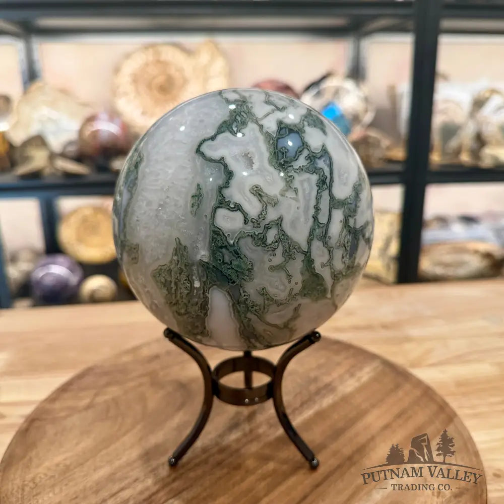 Green Moss Agate Sphere 5.35’’ - Sphere