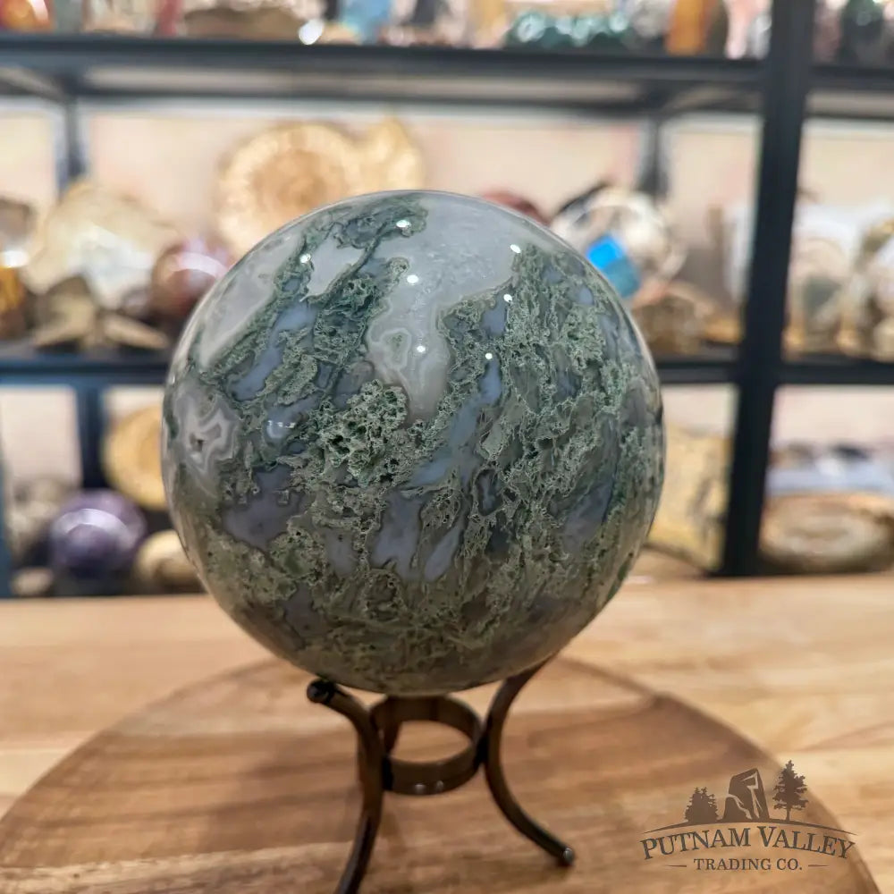 Green Moss Agate Sphere 5.35’’ - Sphere