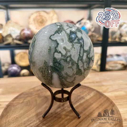 Green Moss Agate Sphere 5.35’’ - Sphere