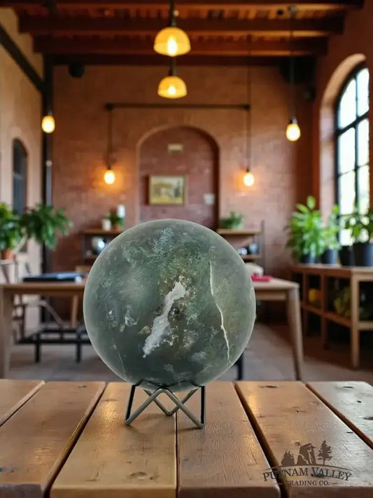 Green Moss Agate Sphere 5.5" - Putnam Valley Trading Co.