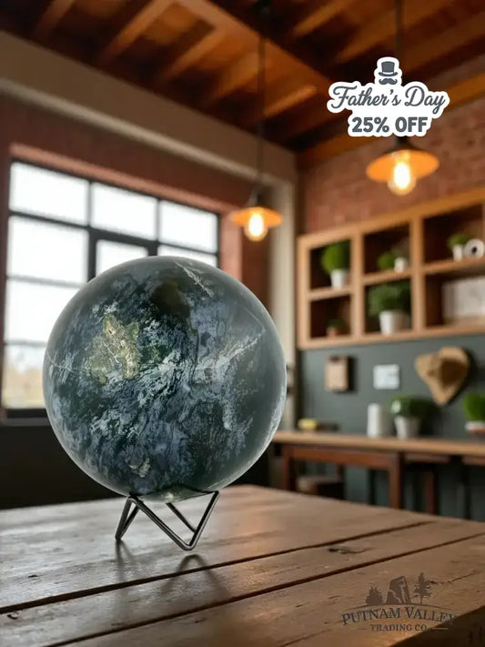 Green Moss Agate Sphere 6.3" - Putnam Valley Trading Co.