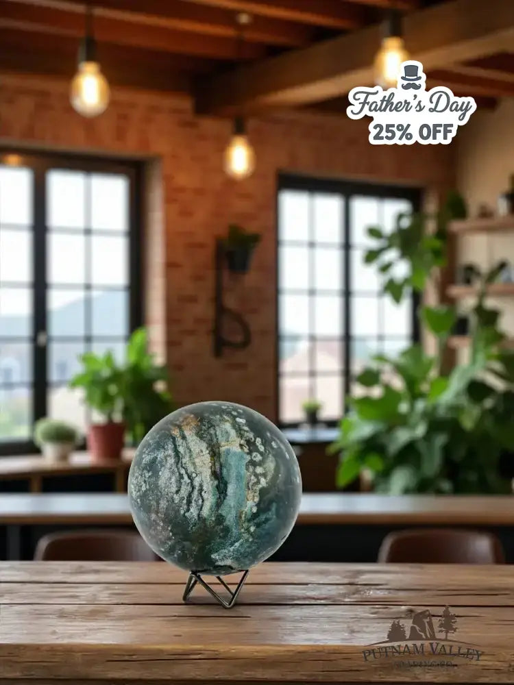 Green Moss Agate Sphere 7" - Putnam Valley Trading Co.