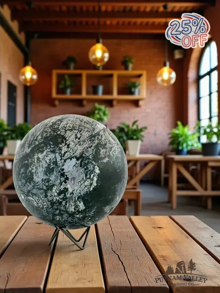 Green Moss Agate Sphere 7.3" - Putnam Valley Trading Co.