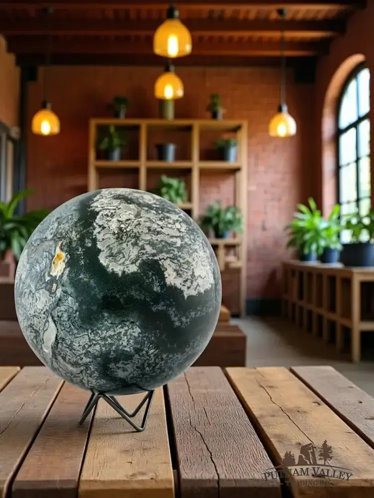 Green Moss Agate Sphere 7.3" - Putnam Valley Trading Co.