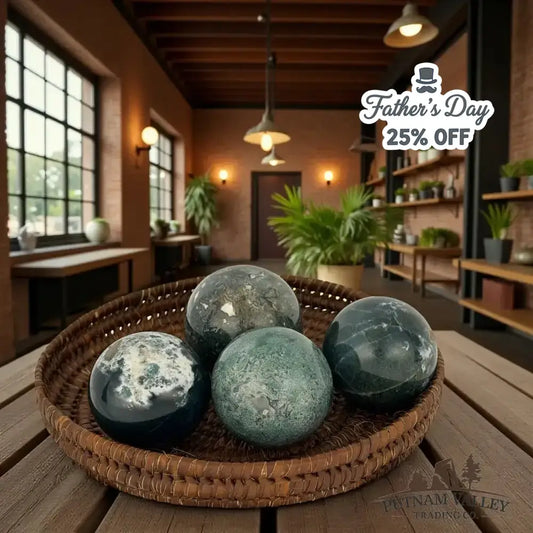 Green Moss Agate Spheres - Putnam Valley Trading Co.