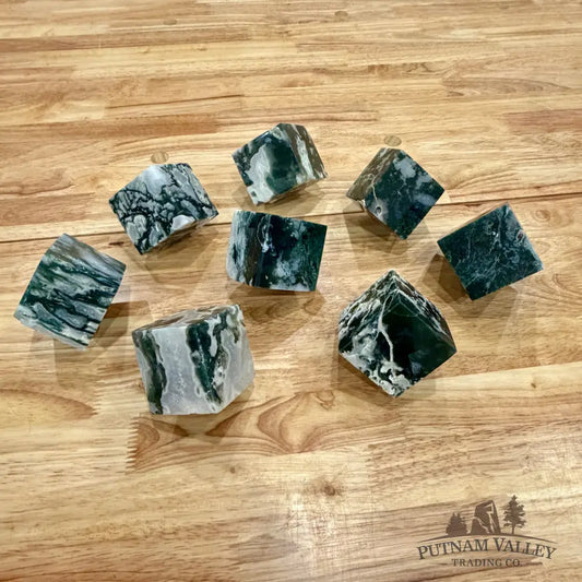 Green Moss Agate Standing Cubes 2.3’’ Cube