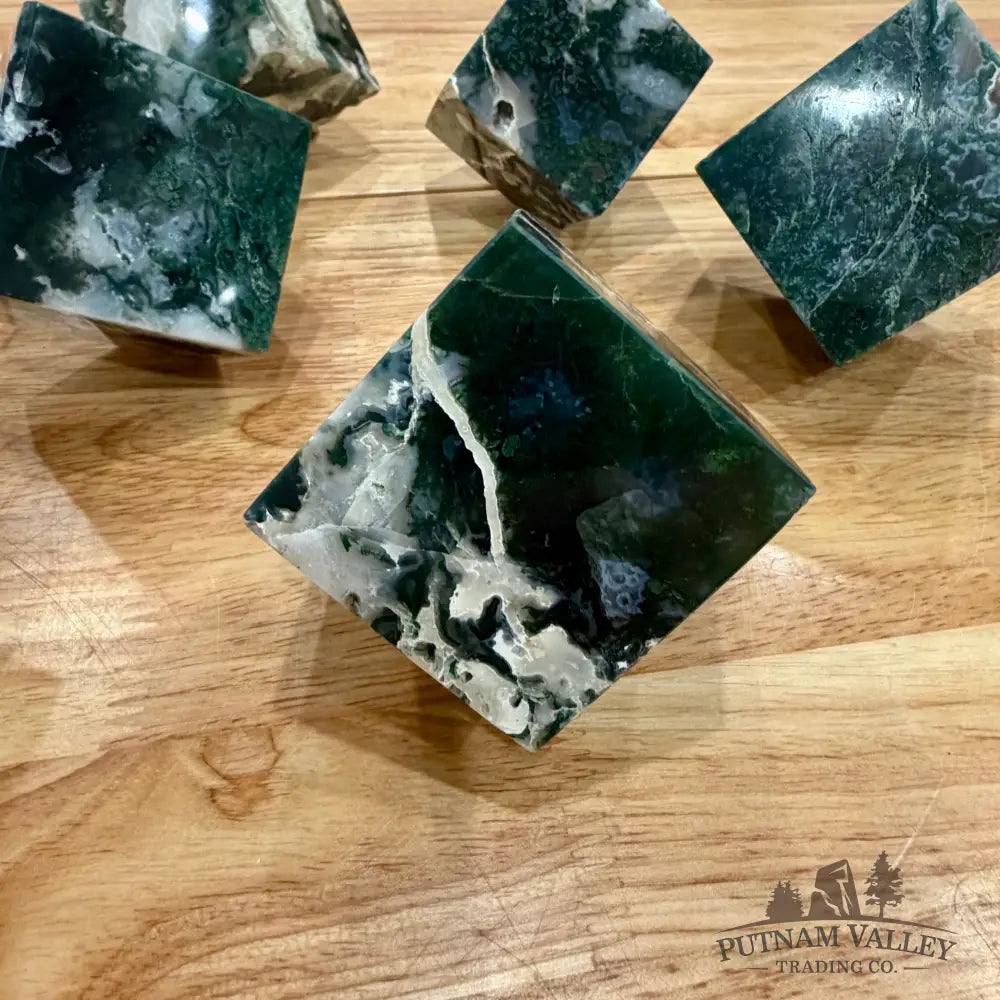 Green Moss Agate Standing Cubes 2.3’’ Cube