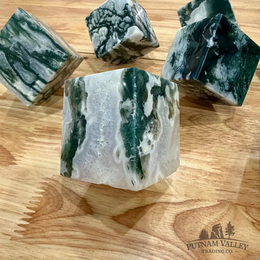 Green Moss Agate Standing Cubes 2.3’’ Cube