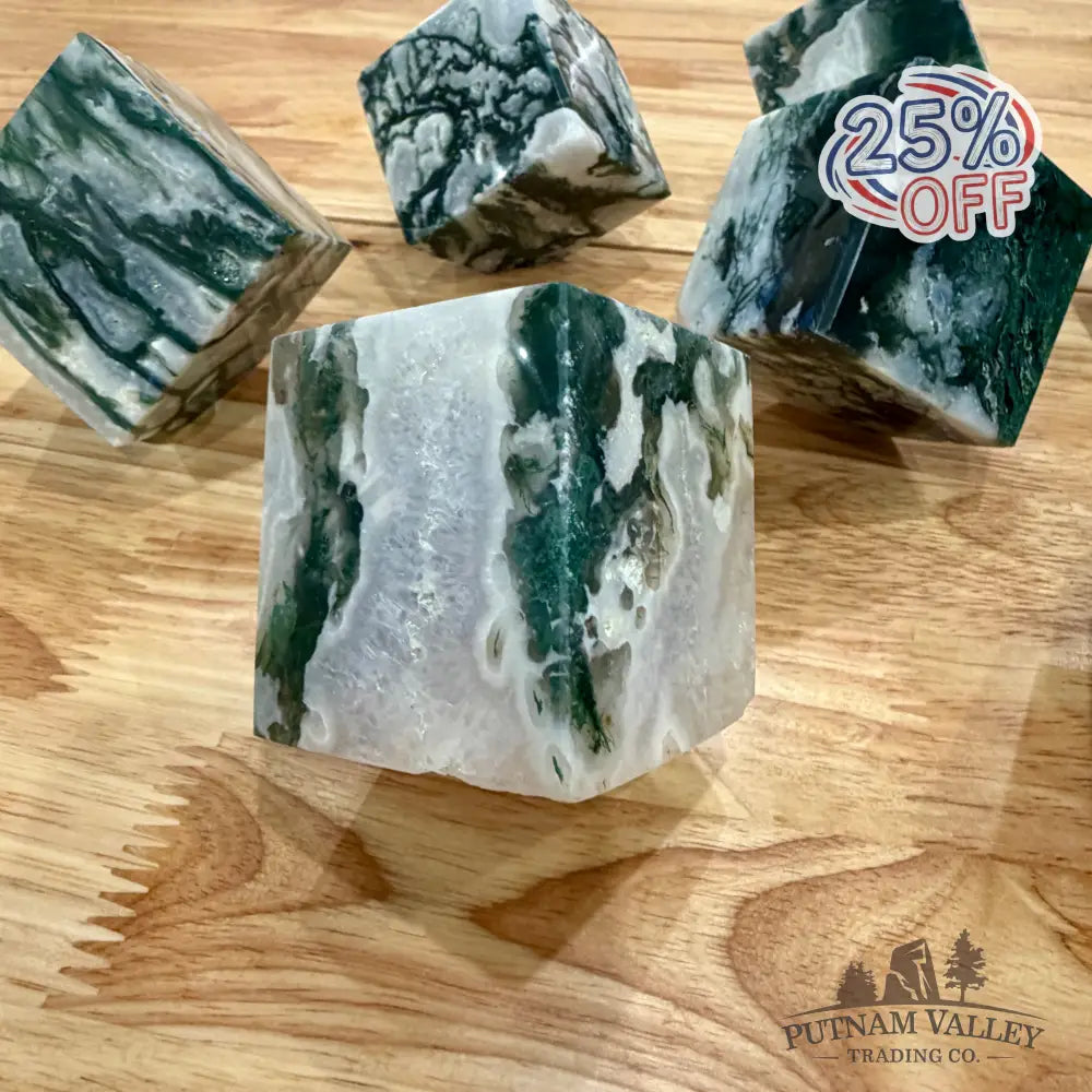 Green Moss Agate Standing Cubes 2.3’’ Cube