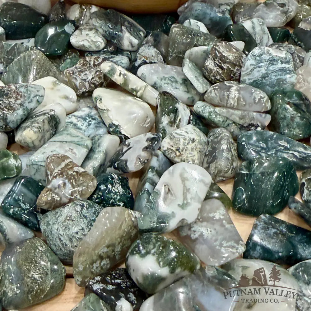 Tumbled Green Moss Agate (½ lb) | Freeform - Tumbled Stone