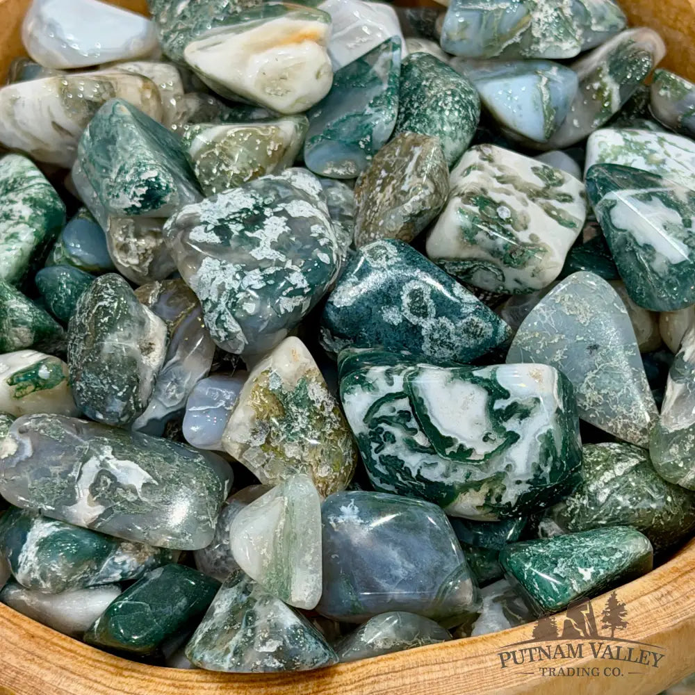 Tumbled Green Moss Agate (½ lb) | Freeform - Tumbled Stone