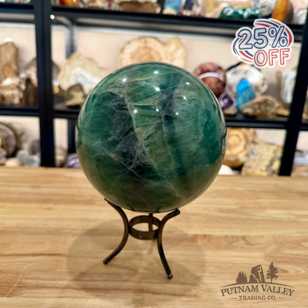 Green Rainbow Fluorite Sphere 6.25’’ - Sphere