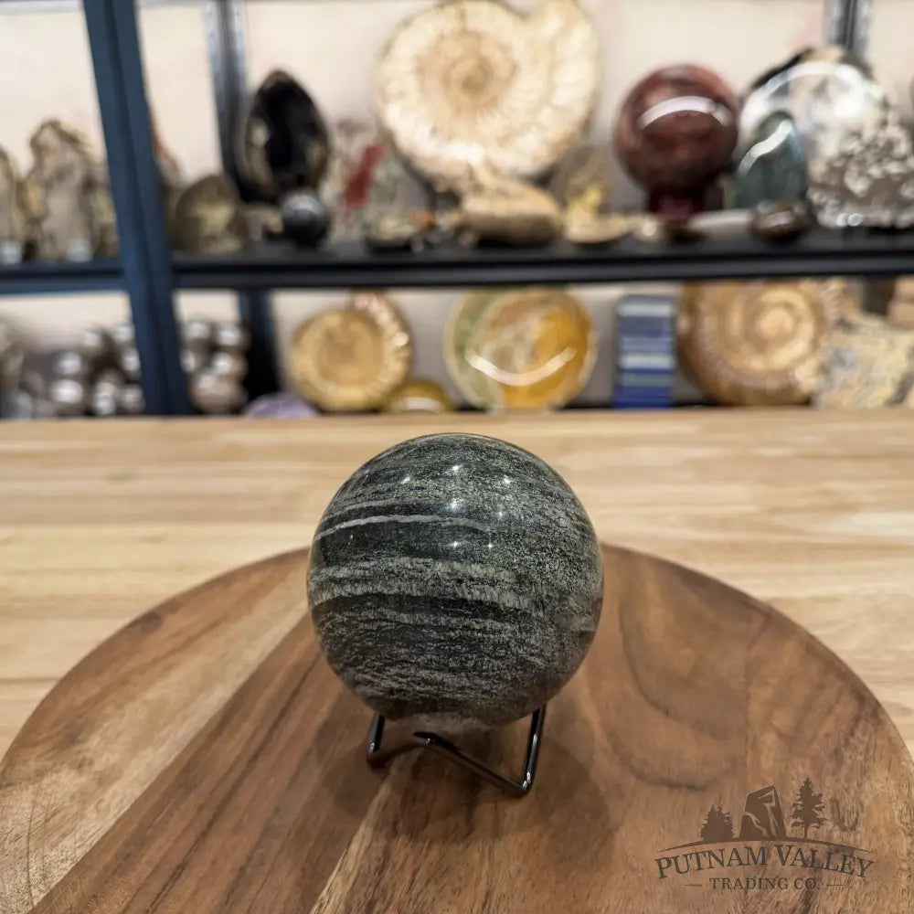 Green Zebra Jasper Sphere 3.42’’ | South Africa - Sphere