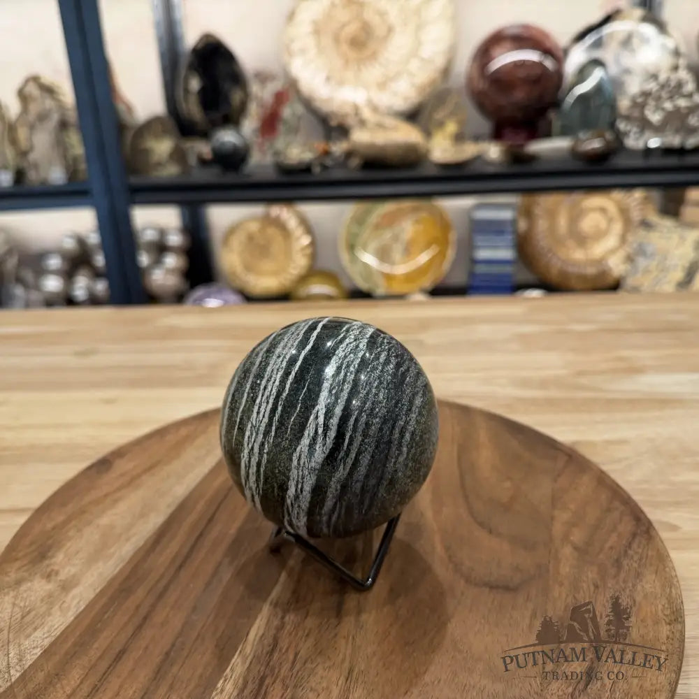 Green Zebra Jasper Sphere 3.42’’ | South Africa - Sphere