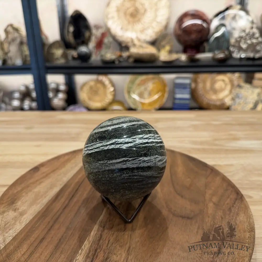 Green Zebra Jasper Sphere 3.42’’ | South Africa - Sphere