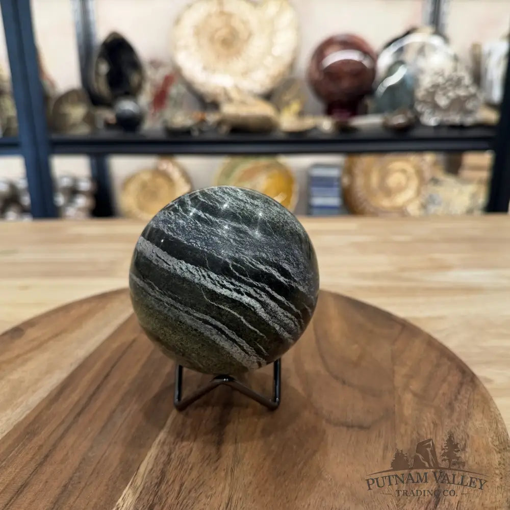 Green Zebra Jasper Sphere 3.52’’ | South Africa - Sphere