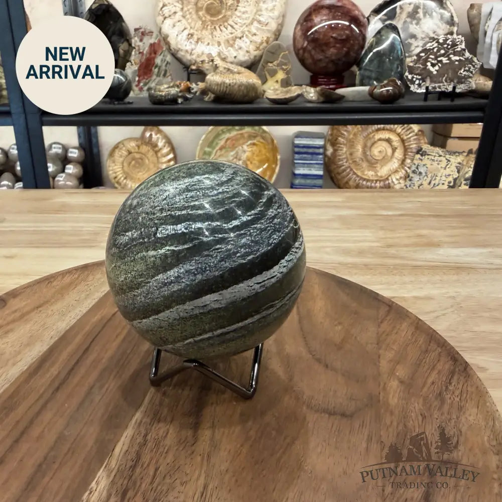 Green Zebra Jasper Sphere 3.52’’ | South Africa - Sphere