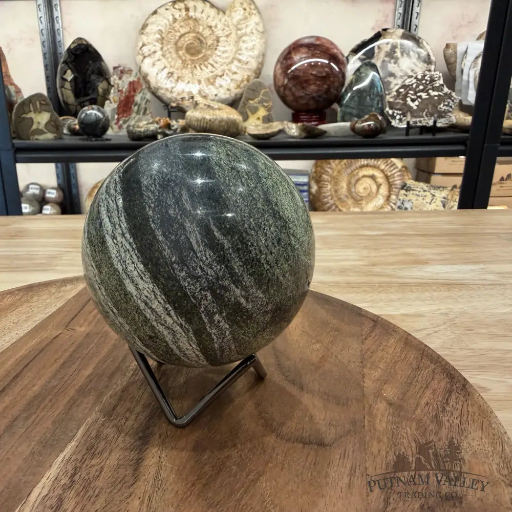 Green Zebra Jasper Sphere 3.52’’ | South Africa - Sphere