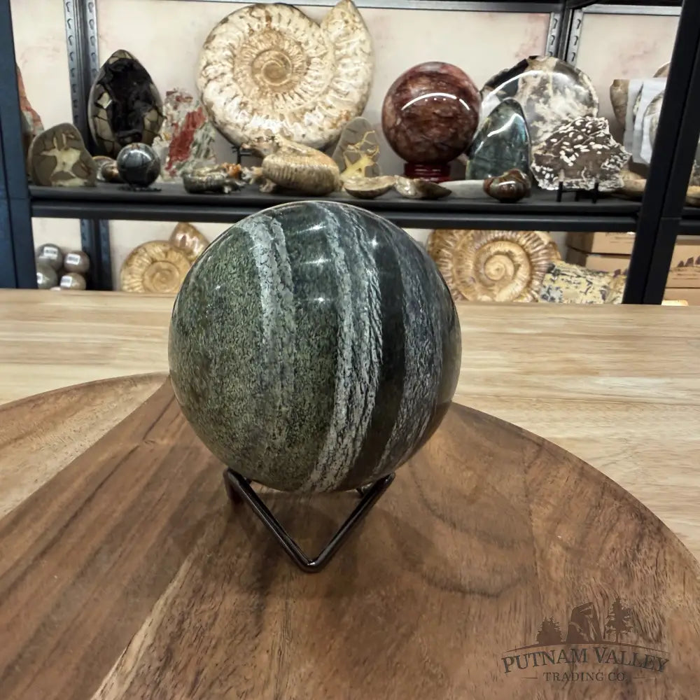 Green Zebra Jasper Sphere 3.52’’ | South Africa - Sphere