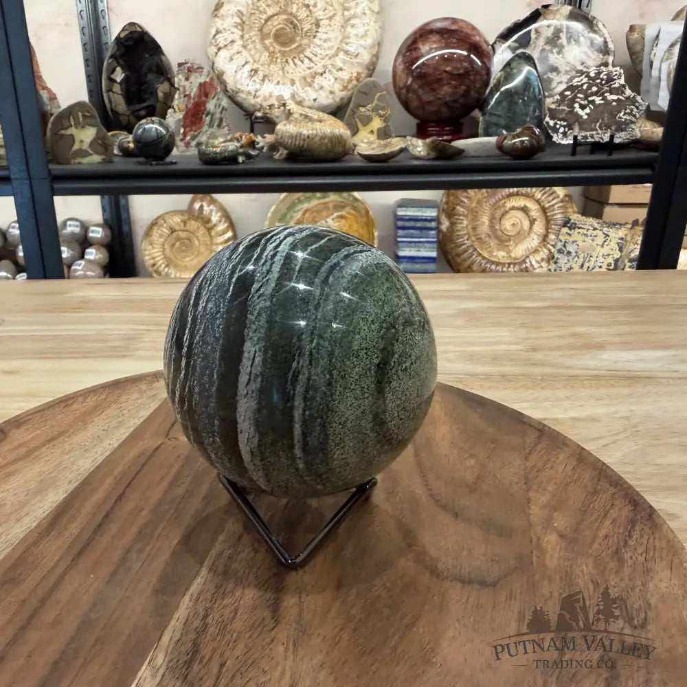 Green Zebra Jasper Sphere 3.52’’ | South Africa - Sphere