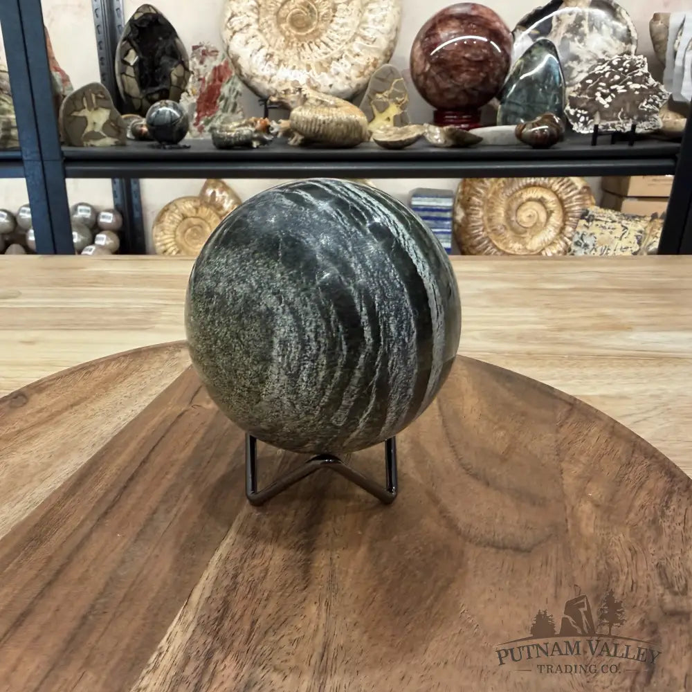 Green Zebra Jasper Sphere 3.52’’ | South Africa - Sphere