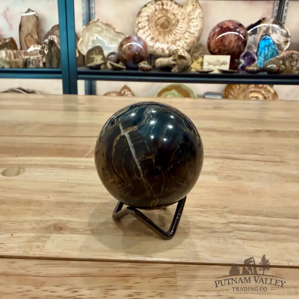 Hand-Carved Bolivian Stromatolite Sphere 2.38’’ - Sphere