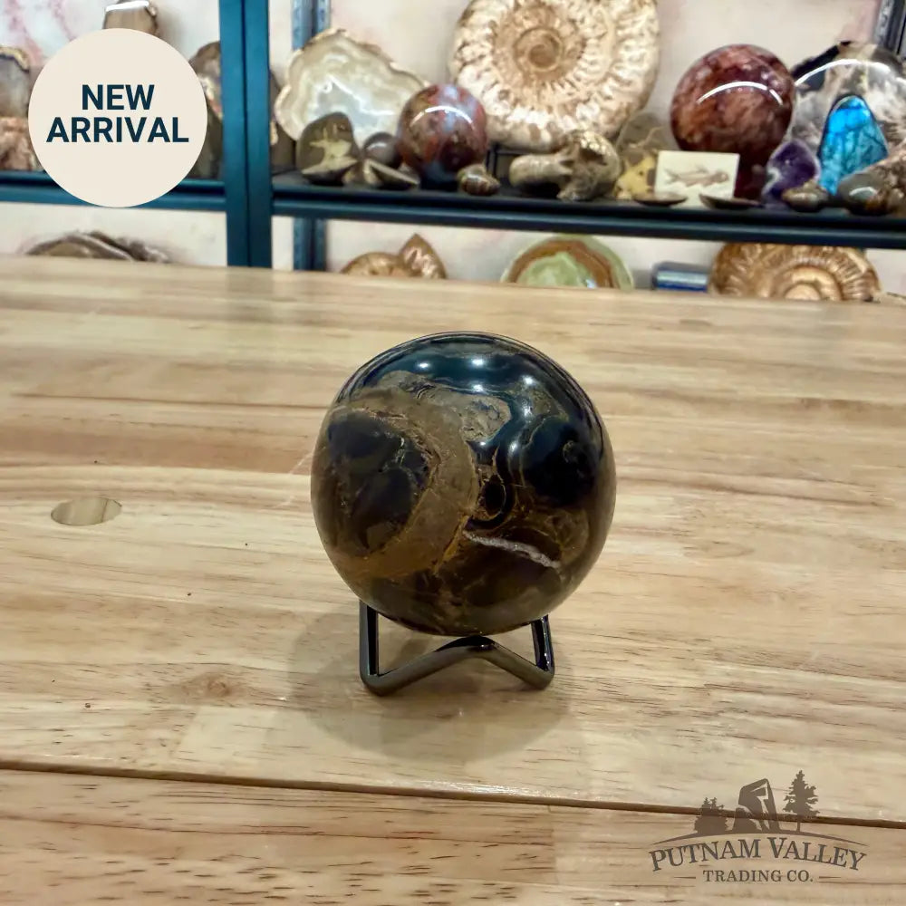 Hand-Carved Bolivian Stromatolite Sphere 2.38’’ - Sphere