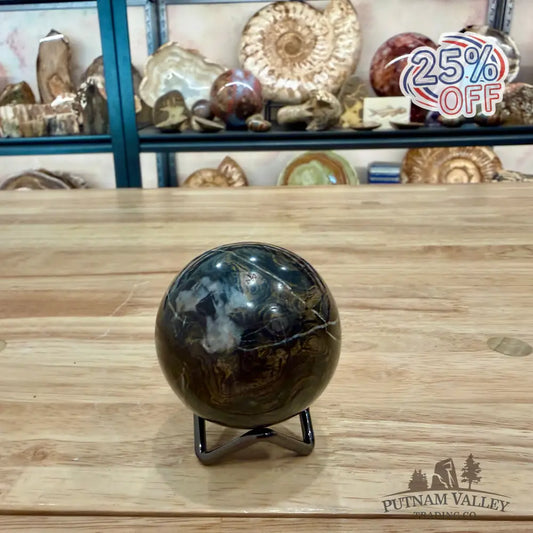 Hand-Carved Bolivian Stromatolite Sphere 2.39’’ - Sphere
