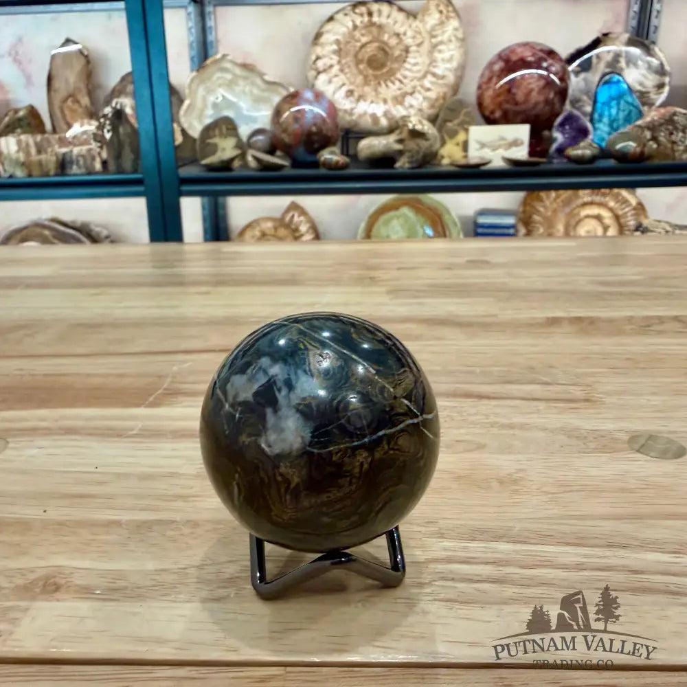 Hand-Carved Bolivian Stromatolite Sphere 2.39’’ - Sphere