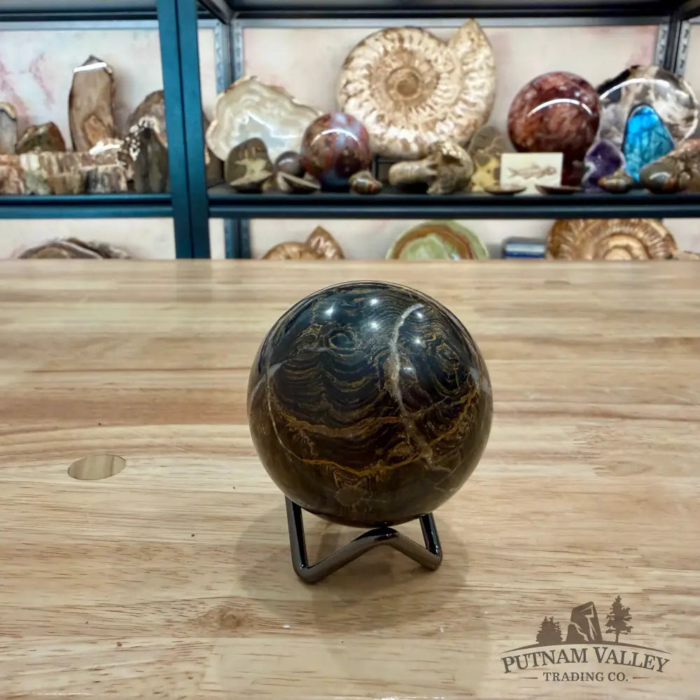 Hand-Carved Bolivian Stromatolite Sphere 2.45’’ - Sphere