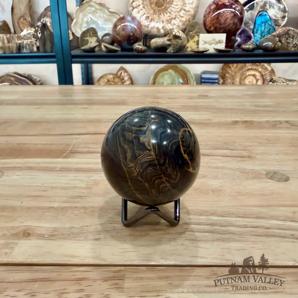 Hand-Carved Bolivian Stromatolite Sphere 2.53’’ - Sphere