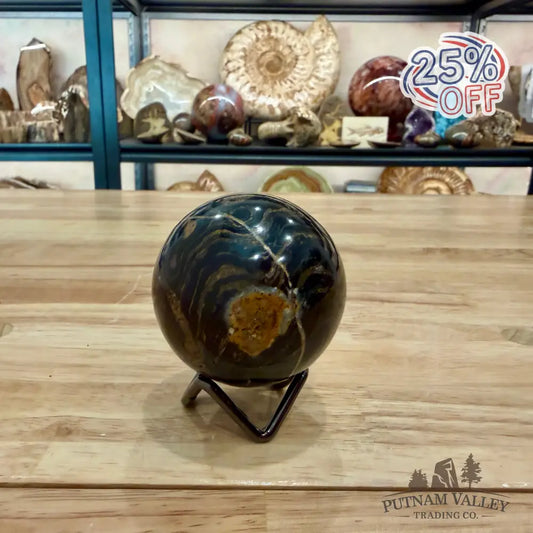 Hand-Carved Bolivian Stromatolite Sphere 2.53’’ - Sphere