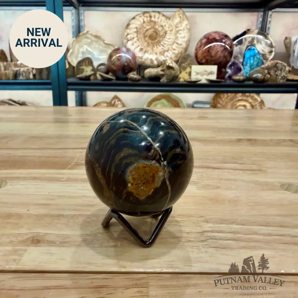 Hand-Carved Bolivian Stromatolite Sphere 2.53’’ - Sphere