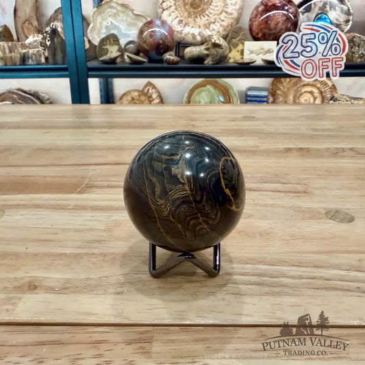 Hand-Carved Bolivian Stromatolite Sphere 2.53’’ - Sphere