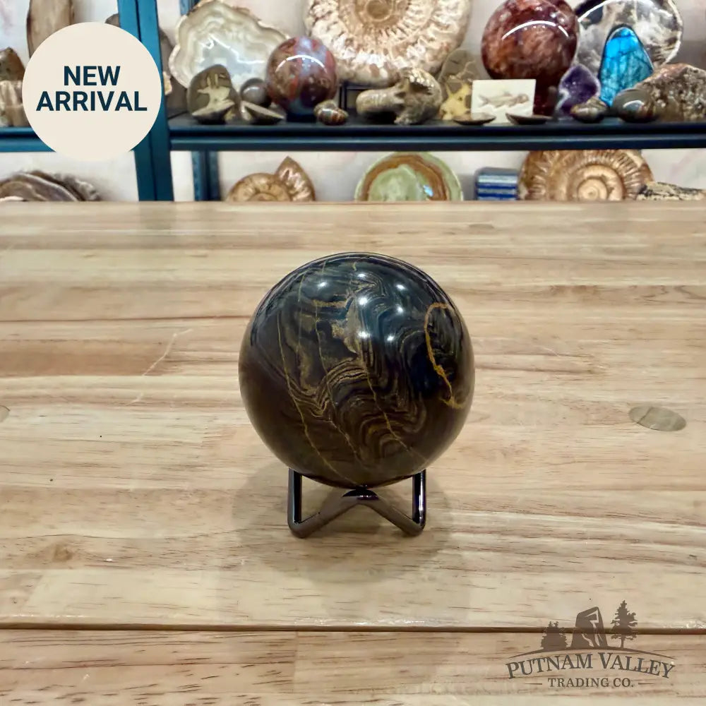 Hand-Carved Bolivian Stromatolite Sphere 2.53’’ - Sphere