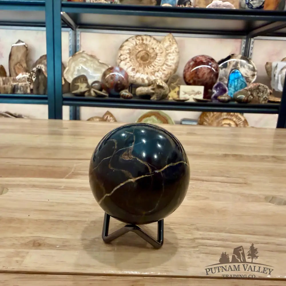 Hand-Carved Bolivian Stromatolite Sphere 2.53’’ - Sphere