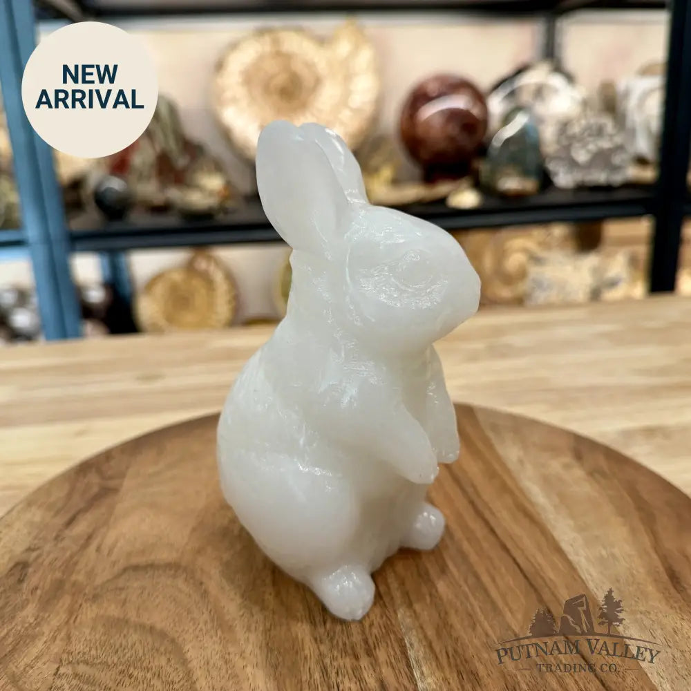 Hand-Carved White Nephrite Jade Rabbit 1 - Sculpture