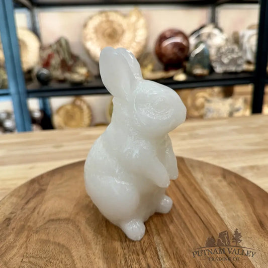 Hand-Carved White Nephrite Jade Rabbit 1 - Sculpture