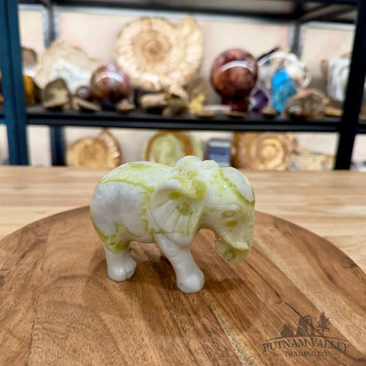 Hand-Carved Lantian Jade Elephant | 1.6lb - Sculpture