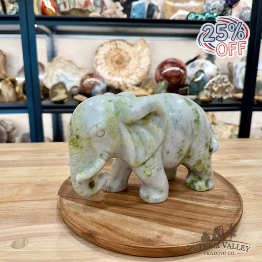 Hand-Carved Lantian Jade Elephant | 11.26lb - Sculpture