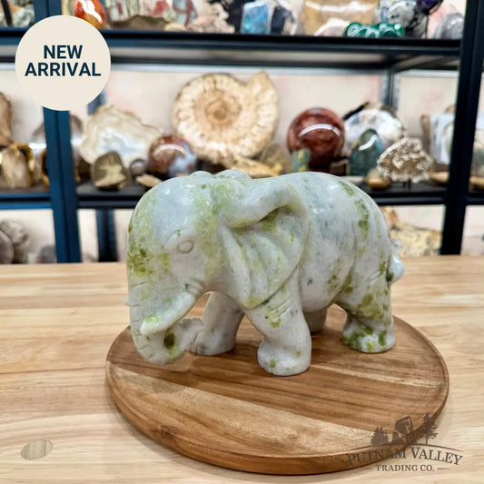 Hand-Carved Lantian Jade Elephant | 11.26lb - Sculpture