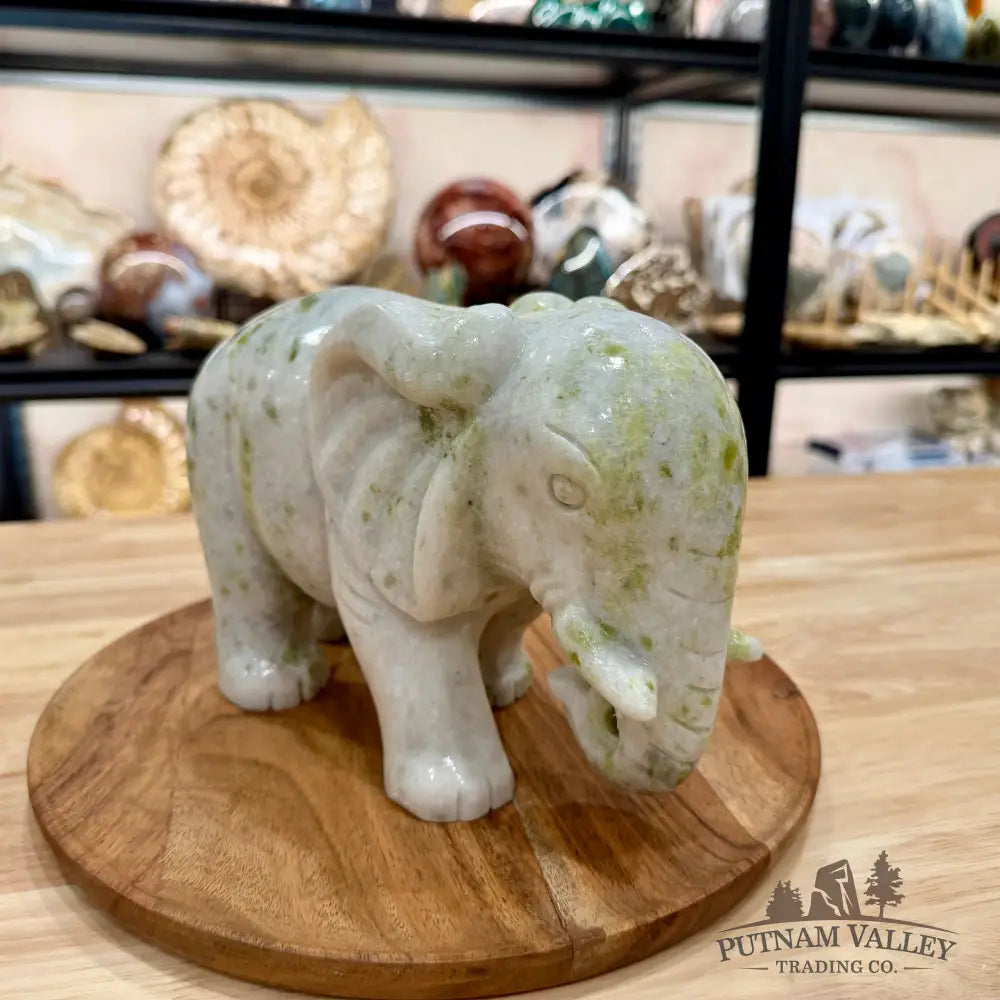 Hand-Carved Lantian Jade Elephant | 11.26lb - Sculpture